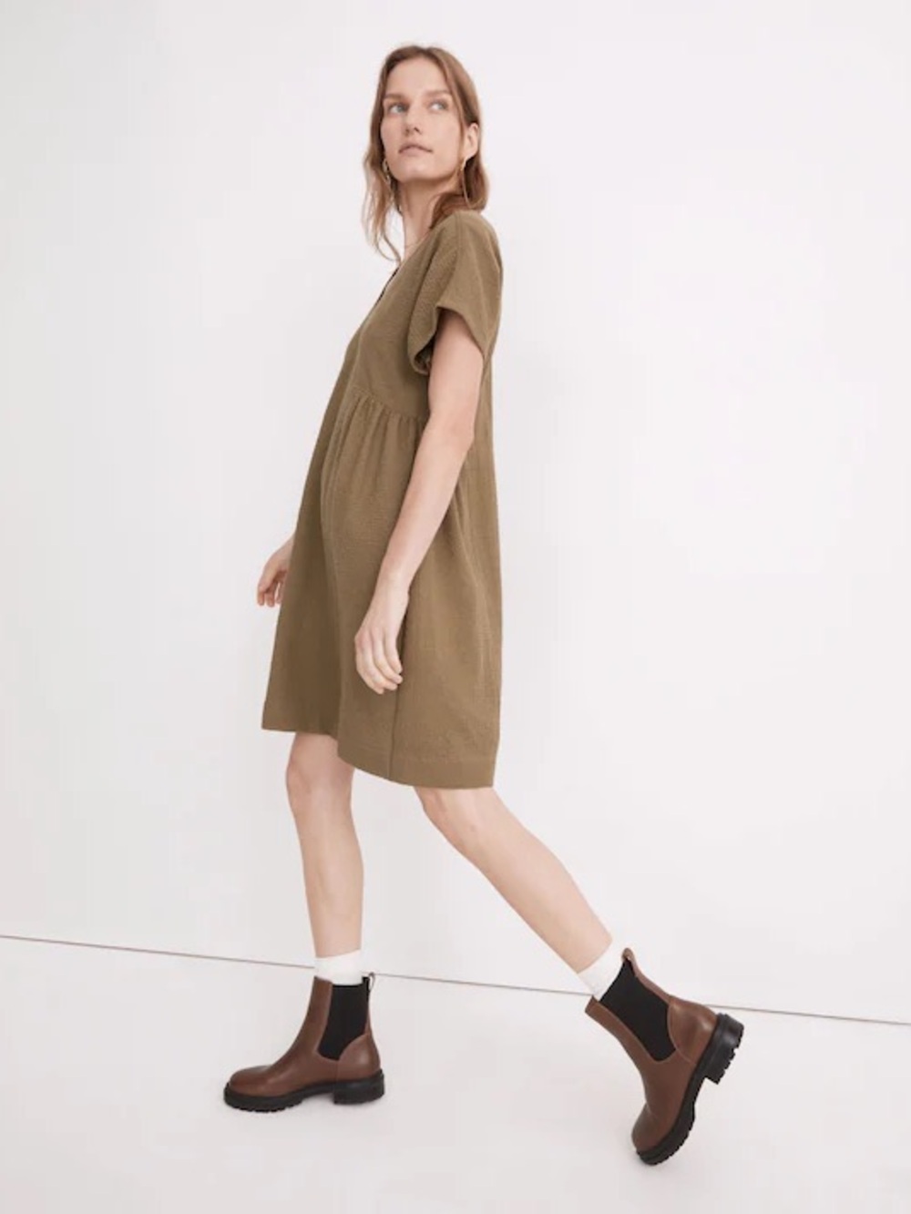 Madewell Crinkle Gauze Dolman-Sleeve Mini Dress
